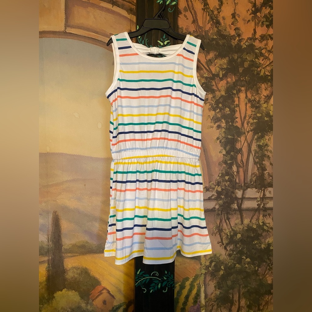 Striped bow back dress